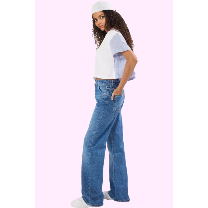 Kadın Denim Jean Pantolon Uzun Boy Geniş Paça Pamuk Günlük Stil Yaz Aylarının Vazgeçilmezi