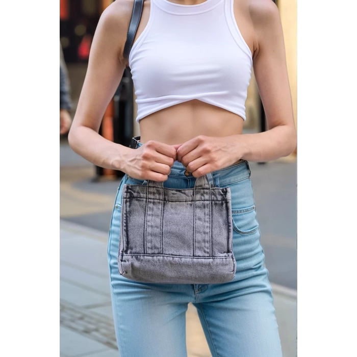 Kadın Denim Omuz Çantası Şık ve Fonksiyonel Günlük Tasarım Trend Tasarım Günlük Kullanım İçin
