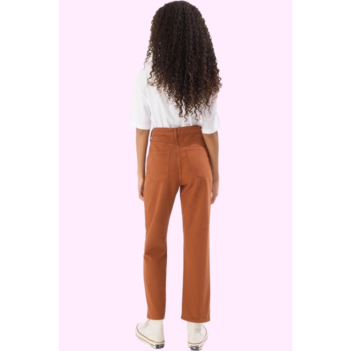 Kadın Denim Pantolon Yüksek Bel Straight Günlük Casual Hafta Sonu Yaz Aylarının Vazgeçilmezi