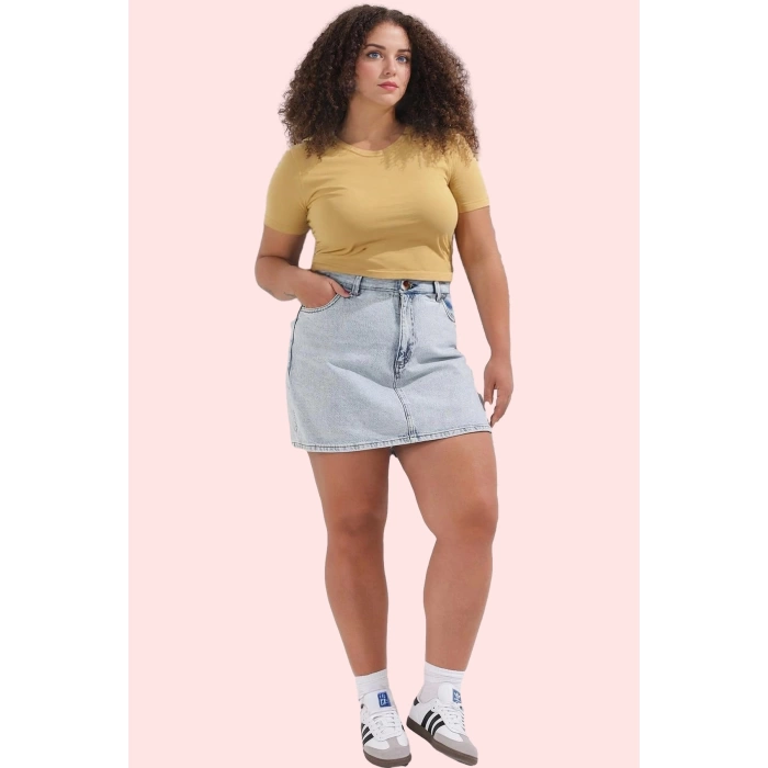Kadın Denim Şort Etek Yüksek Bel Geniş Paça Pamuklu Günlük Kombinler Yaz Aylarının Vazgeçilmezi