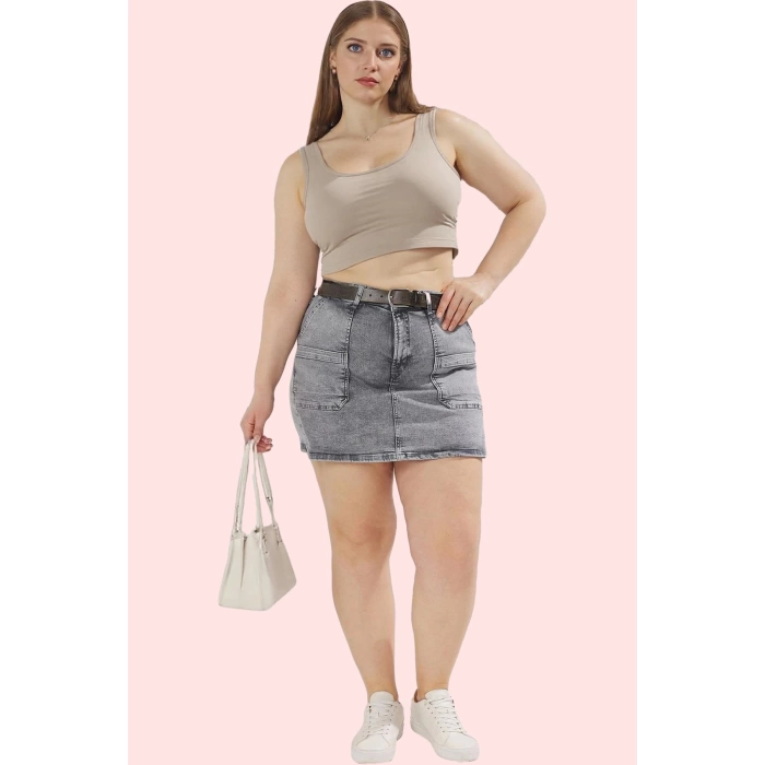 Kadın Denim Şort Etek Yüksek Bel Kısa Boy Casual Günlük Hafta Sonu Yaz Aylarının Vazgeçilmezi