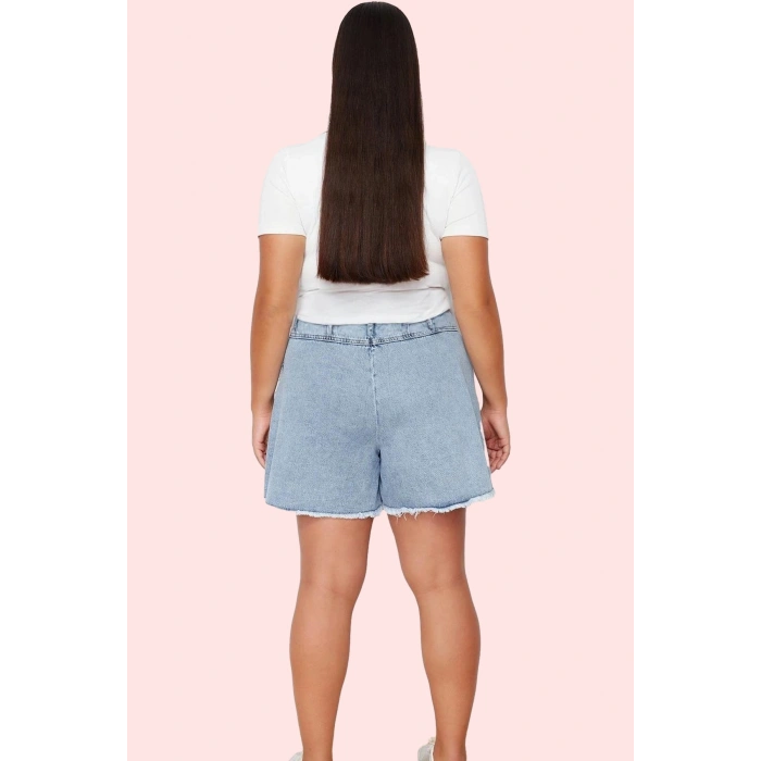 Kadın Denim Şort Etek Yüksek Bel Kısa Boy Yaz Günlük Kombinler Hafta Sonu Kaliteli Malzeme