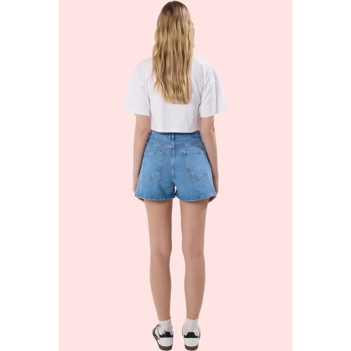 Kadın Denim Şort Kısa Boy Geniş Paça Yaz Aylarının Vazgeçilmezi Günlük Kullanım Hafta Sonu