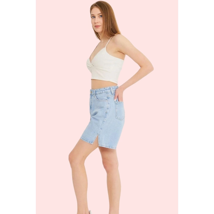 Kadın Denim Şort Normal Bel Geniş Paça Pamuk Casual Stil Günlük Kullanım Dayanıklı Malzeme