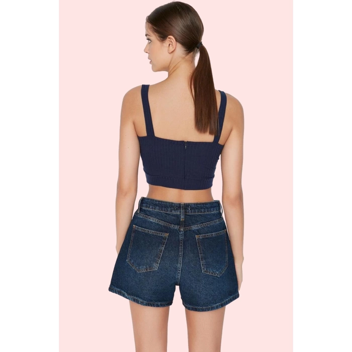 Kadın Denim Şort Yüksek Bel City Short Kısa Boy Pamuk Günlük Kombinler Yaz Aylarının Vazgeçilmezi