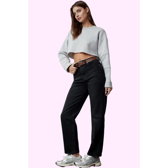 Kadın Denim Straight Jean Pantolon Regular Boy Pamuk Nefes Alabilir Yaz Aylarının Vazgeçilmezi