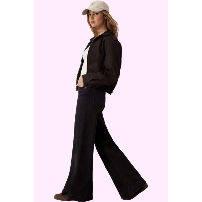 Kadın Denim Wide Leg Pantolon Pamuk Uzun Boy Rahat Kesim Günlük Yaz Aylarının Vazgeçilmezi