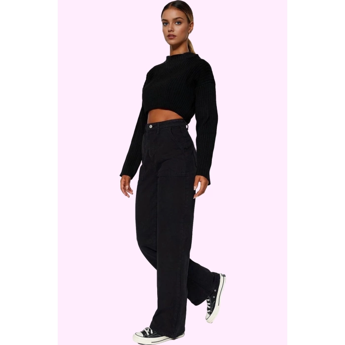 Kadın Denim Wide Leg Pantolon Yüksek Bel 5 Cep Rahat Günlük Stil Yaz Aylarının Vazgeçilmezi