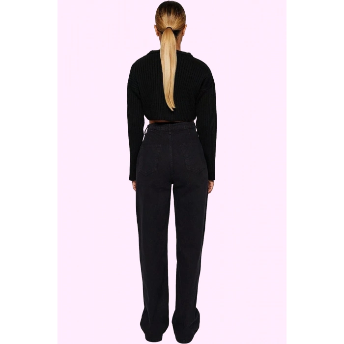 Kadın Denim Wide Leg Pantolon Yüksek Bel 5 Cep Rahat Günlük Stil Yaz Aylarının Vazgeçilmezi