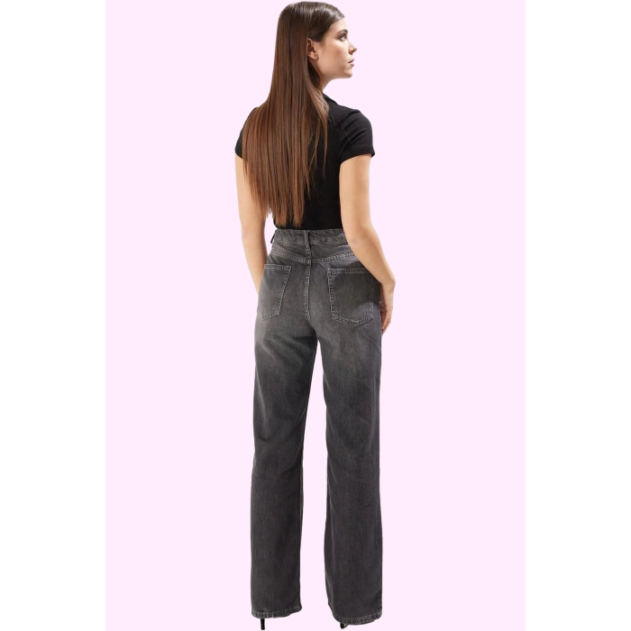 Kadın Denim Wide Leg Pantolon Yüksek Bel Pamuk Günlük ve İş İçin Yaz Aylarının Vazgeçilmezi