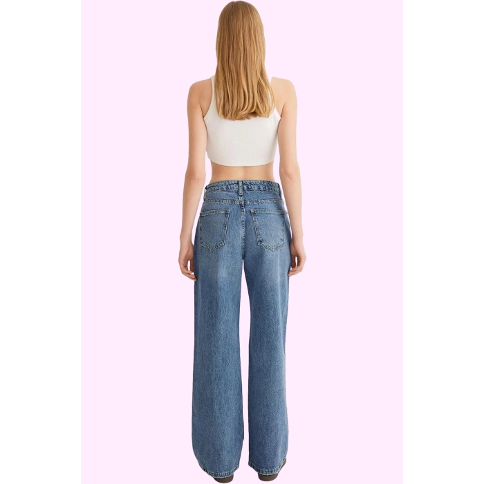 Kadın Denim Wide Leg Pantolon Yüksek Bel Pamuk Rahat Günlük Stil Yaz Aylarının Vazgeçilmezi