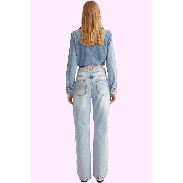 Kadın Denim Wide Leg Pantolon Yüksek Bel Pamuk Rahat Günlük Stil Yaz Aylarının Vazgeçilmezi