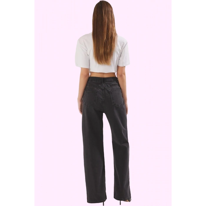 Kadın Denim Yüksek Bel Wide Leg Pantolon Pamuk Günlük Ve İş Hayatı Yaz Aylarının Vazgeçilmezi
