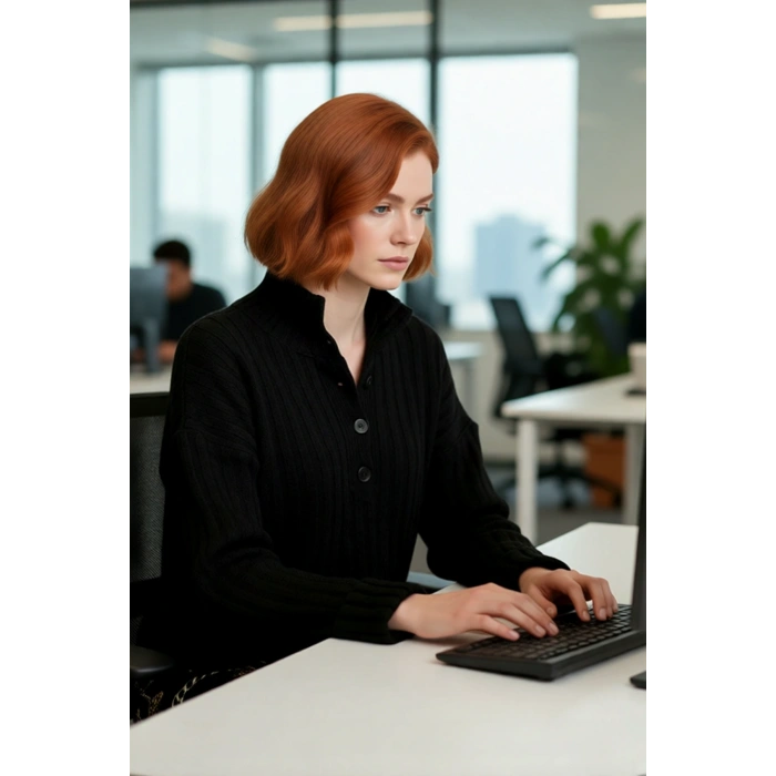 Kadın Dik Yaka Oversize Kalıp Düz Renk Düşük Kol Triko Kazak Soğuk Havalarda Konforlu ve Modern