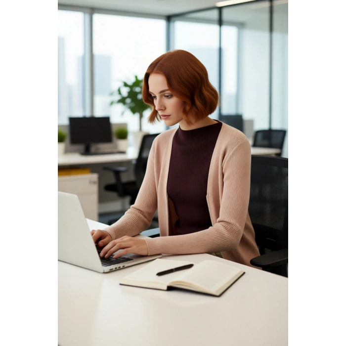 Kadın Dik Yaka Renk Bloklu Fitilli Triko Kazak Fitted Kalıp Uzun Kollu Casual Basic Model Kaliteli