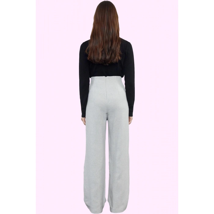 Kadın Dokuma Palazzo Pantolon Wide Leg Boru Paça Casual Günlük Kombin Yaz Aylarının Vazgeçilmezi