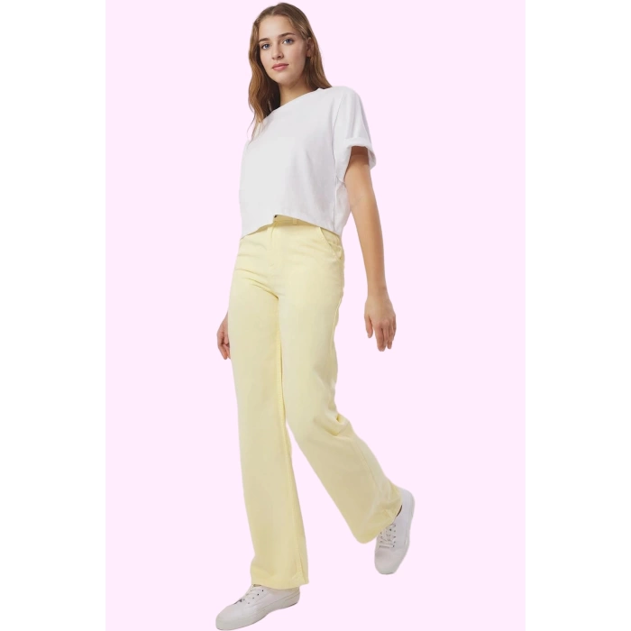 Kadın Düşük Bel Wide Leg Pantolon Liyosel Uzun Boy Casual Şıklık Yaz Aylarının Vazgeçilmezi