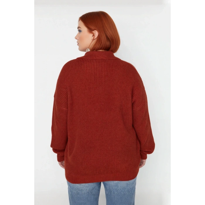 Kadın Düşük Kol Polo Yaka Selanik Örgü Kalın Akrilik Triko Kazak Kış İçin Basic Şıklık Kaliteli