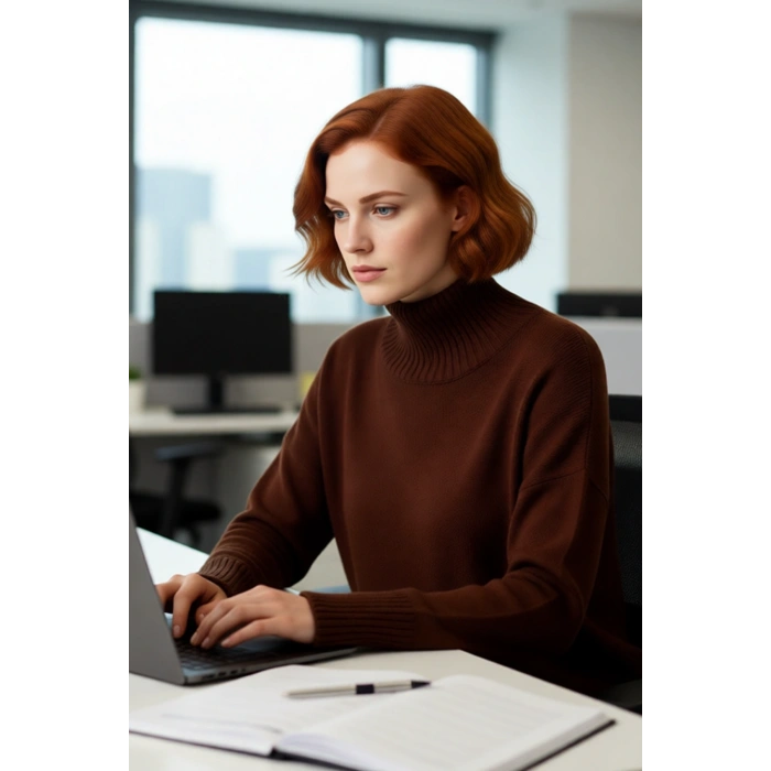 Kadın Düz Desen Akrilik Triko Kazak Relaxed Kalıp Dik Yaka Düşük Kol Kış İçin Konforlu Stil