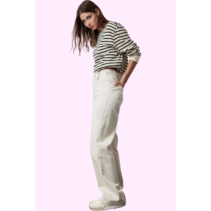 Kadın Düz Desen Wide Leg Pantolon Pamuk Rahat Günlük Stil Hafta Sonu Yaz Aylarının Vazgeçilmezi