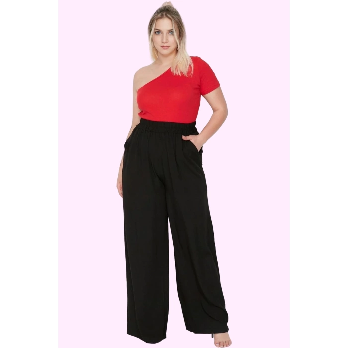 Kadın Düz Desen Wide Leg Pantolon Rahatlık ve Şıklık Bir Arada Tüm Sezonlar Günlük Kullanım