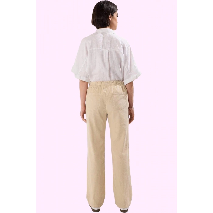 Kadın Düz Desen Wide Leg Pantolon Yüksek Bel Rahat Günlük Stil Hafta Sonu Kaliteli Malzeme
