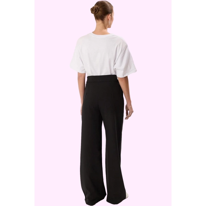 Kadın Düz Desenli Geniş Paça Pantolon Yüksek Bel Wide Leg Kesim Günlük Ve İş Modern Tasarım