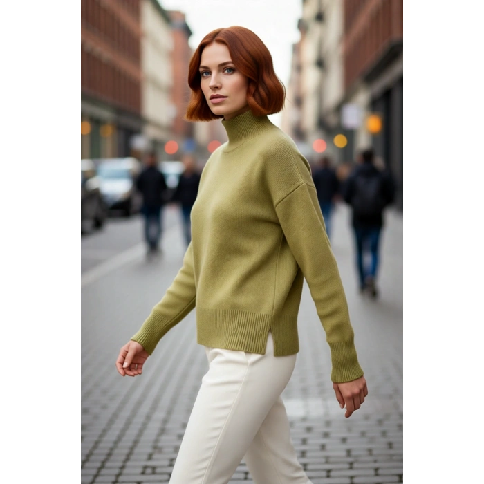 Kadın Düz Dokulu Oversize Triko Kazak Soğuk Günlerde Sıcaklık ve Rahatlığı Bir Arada Sunar