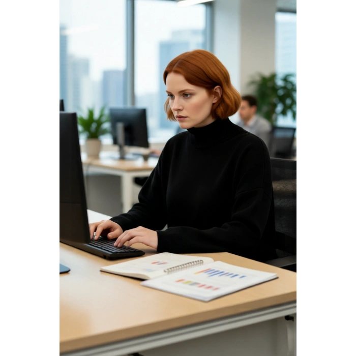 Kadın Düz Relaxed Kalıp Balıkçı Yaka Düşük Kol Triko Kazak Kış Kombinlerine Konfor Katıyor