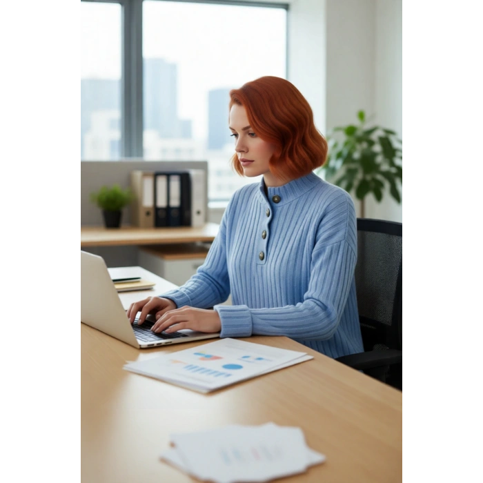 Kadın Ekru Relaxed Fit Düğmeli Yaka Düşük Kol Triko Kazak Kış Günleri İçin İdeal Şıklık Kaliteli