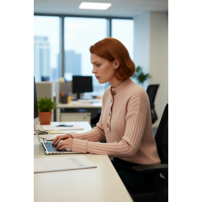 Kadın Ekru Relaxed Fit Düğmeli Yaka Düşük Kol Triko Kazak Kış Günleri İçin İdeal Şıklık Kaliteli