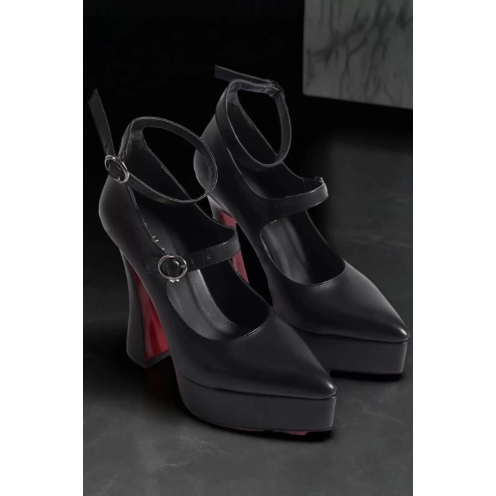 Kadın Elegant Ayakkabı Baret Detaylı Platform Ayakkabı Özel Tasarım Abiye Ayakkabı