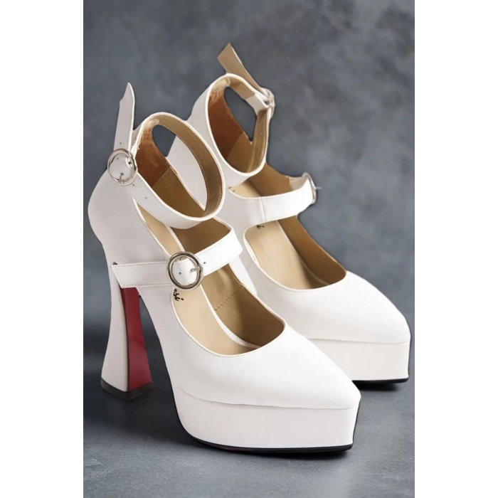 Kadın Elegant Ayakkabı Baret Detaylı Platform Ayakkabı Özel Tasarım Abiye Ayakkabı