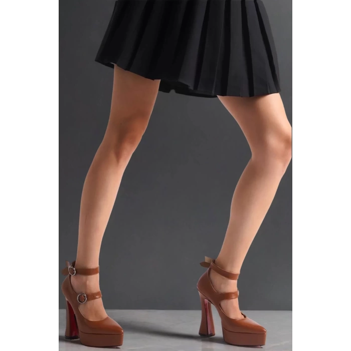 Kadın Elegant Ayakkabı Baret Detaylı Platform Ayakkabı Özel Tasarım Abiye Ayakkabı