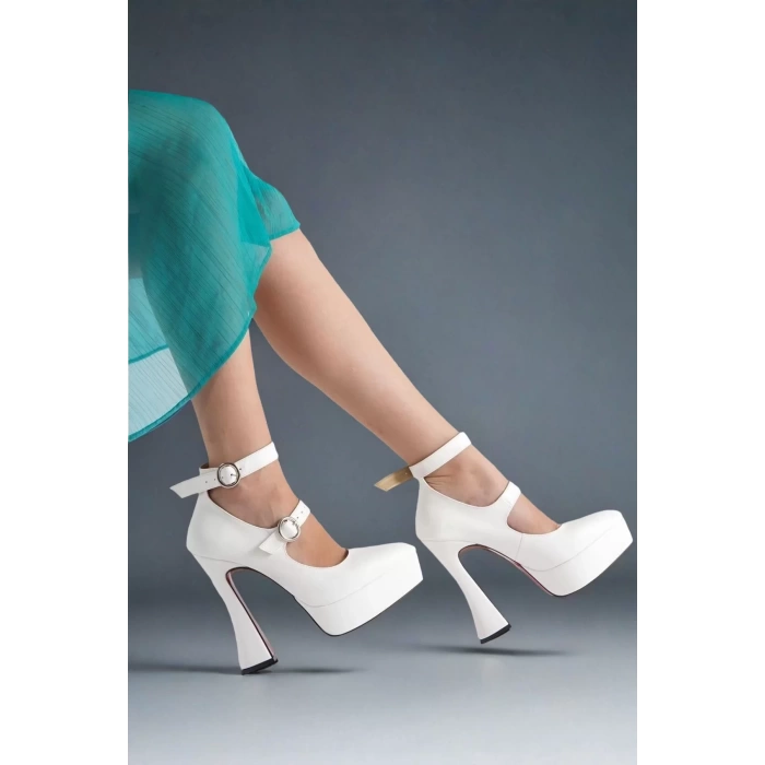 Kadın Elegant Ayakkabı Baret Detaylı Platform Ayakkabı Özel Tasarım Abiye Ayakkabı