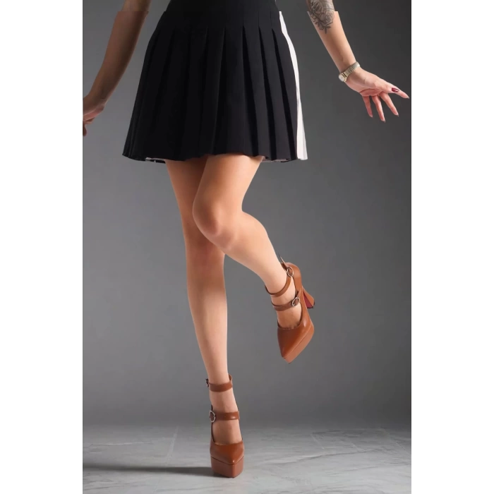 Kadın Elegant Ayakkabı Baret Detaylı Platform Ayakkabı Özel Tasarım Abiye Ayakkabı