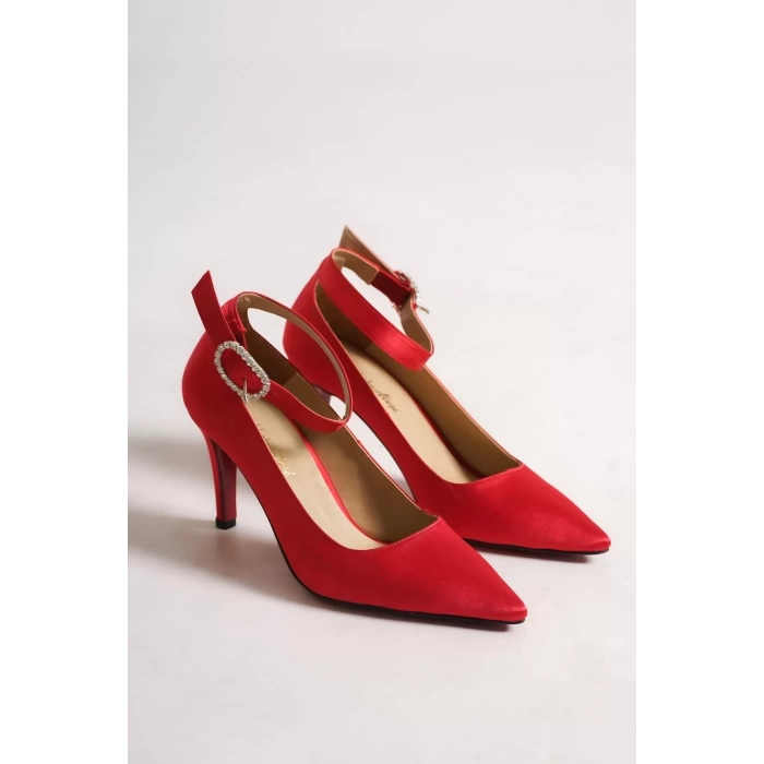 Kadın Elegant Ayakkabı Baretli İnce Topuklu Ayakkabı Stiletto Özel Tasarım Abiye Ayakkabı