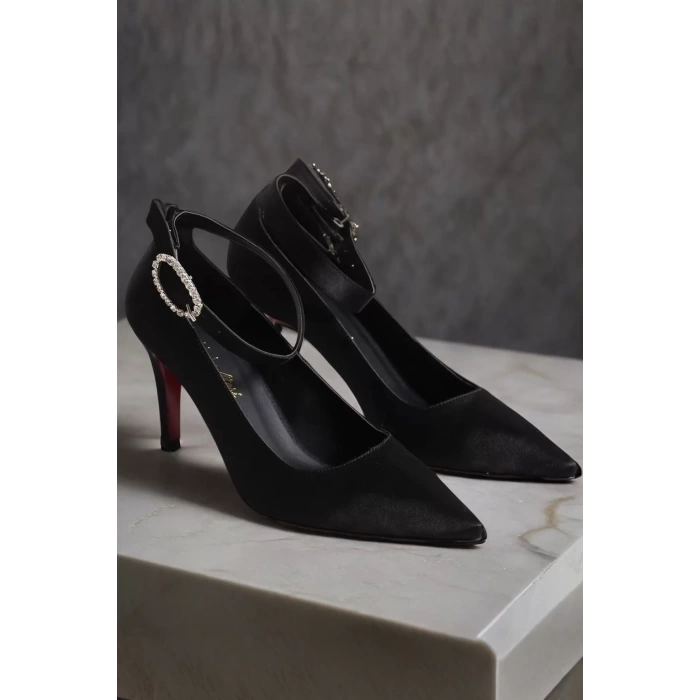 Kadın Elegant Ayakkabı Baretli İnce Topuklu Ayakkabı Stiletto Özel Tasarım Abiye Ayakkabı