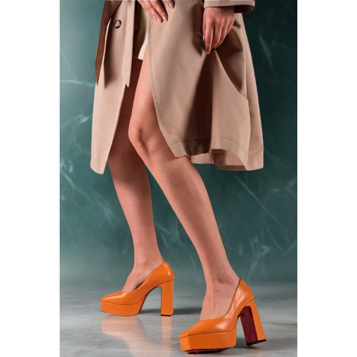 Kadın Elegant Ayakkabı Bebe Mavi Kalın Topuklu Ayakkabı Stiletto Özel Tasarım Abiye Ayakkabı