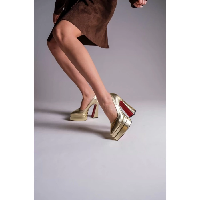 Kadın Elegant Ayakkabı Çift Platform Ayakkabı Özel Tasarım Abiye Ayakkabı