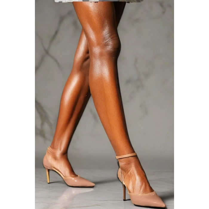 Kadın Elegant Ayakkabı İnce Topuklu Baretli Ayakkabı Stiletto Özel Tasarım Abiye Ayakkabı