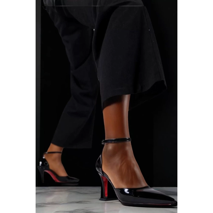 Kadın Elegant Ayakkabı İnce Topuklu Baretli Ayakkabı Stiletto Özel Tasarım Abiye Ayakkabı