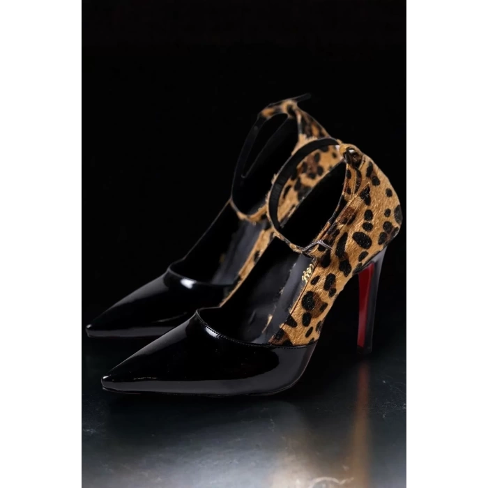 Kadın Elegant Ayakkabı İnce Topuklu Baretli Ayakkabı Stiletto Özel Tasarım Abiye Ayakkabı