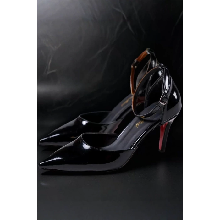 Kadın Elegant Ayakkabı İnce Topuklu Baretli Ayakkabı Stiletto Özel Tasarım Abiye Ayakkabı