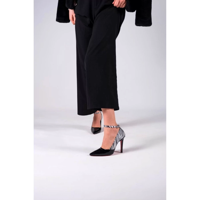 Kadın Elegant Ayakkabı İnce Topuklu Baretli Ayakkabı Stiletto Özel Tasarım Abiye Ayakkabı