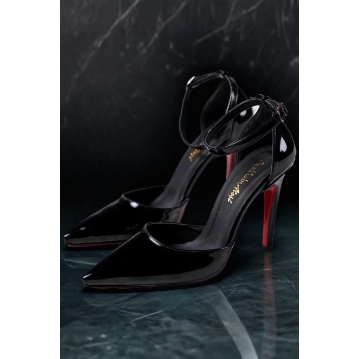 Kadın Elegant Ayakkabı İnce Topuklu Baretli Stiletto Özel Tasarım Abiye Ayakkabı