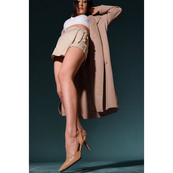 Kadın Elegant Ayakkabı Lastikli İnce Topuklu Ayakkabı Stiletto Özel Tasarım Abiye Ayakkabı