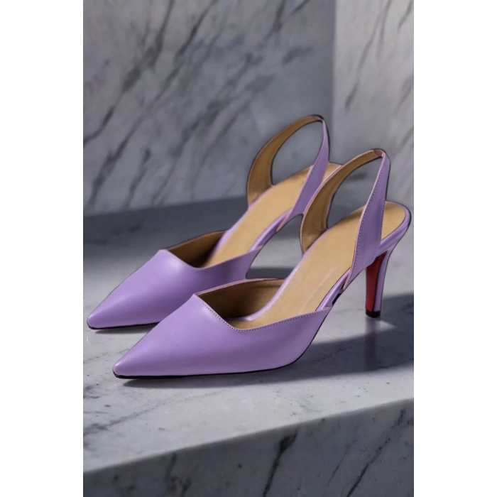 Kadın Elegant Ayakkabı Lastikli İnce Topuklu Ayakkabı Stiletto Özel Tasarım Abiye Ayakkabı
