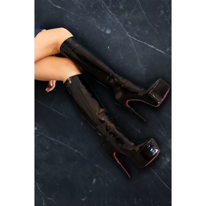 Kadın Elegant Ayakkabı Sivri Burun Yüksek Topuklu Çizme Özel Tasarım Abiye Ayakkabı