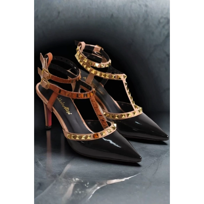 Kadın Elegant Ayakkabı Troklu İnce Topuklu Ayakkabı Stiletto Özel Tasarım Abiye Ayakkabı